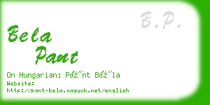 bela pant business card